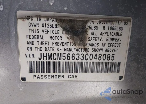 2003 Honda Accord 2.4 Ex z USA, uszkodzony, nr VIN JHMCM56633C048085